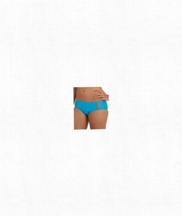 Solid Retro Bikini Bottom Color: Blue Size: Xs