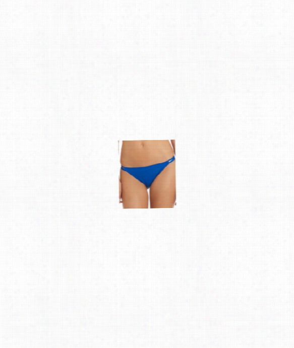 Solid String Bikini Bottom Color: Blue Size: M