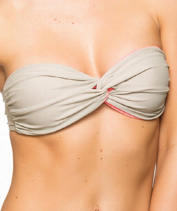 Tonga Strapless Re Versible Bikini Top Color: Bare Sze: L