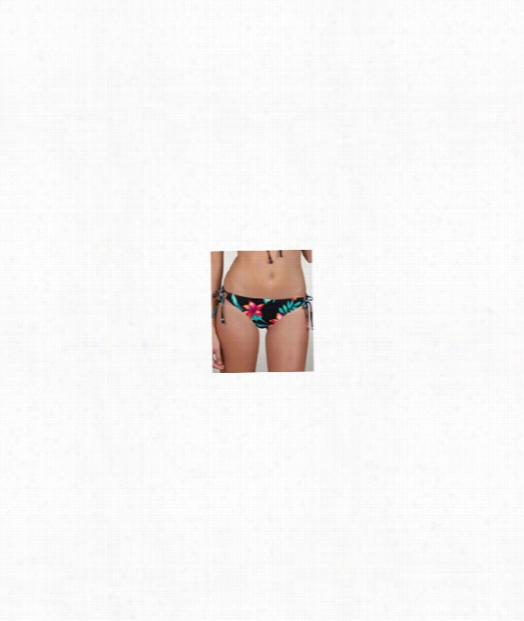 Tropic Vibe Tunnsl Side Bikini Bottom Color: Black Isze: S