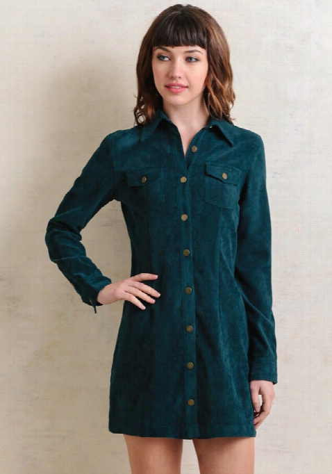 Uphill Corduroy Button-up Dress