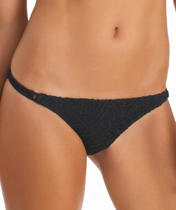 Webbed String  Side Bikini Bottom Color: Black Size: S