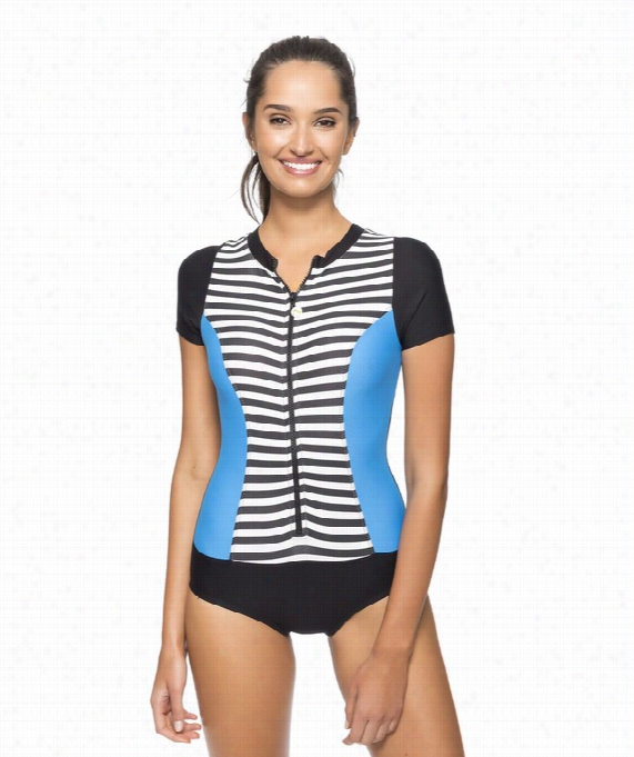 Barre To Beach  Mal Ibu Zip One Piece Color: Bl Ack S1ze: M