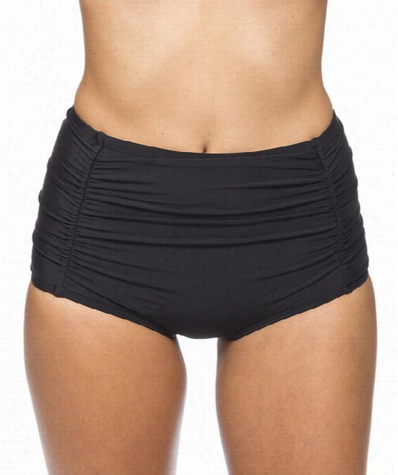 Cabana Solids High Waist Bikini Bottom Color: Black Size: 10