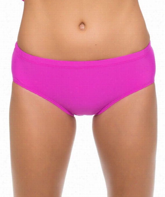 Cabana Solids Mid-waist Bikiini Obttom Color: Pur Size: 6