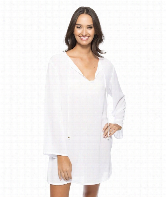 Cabana Solids Tunic Color: White Size: L