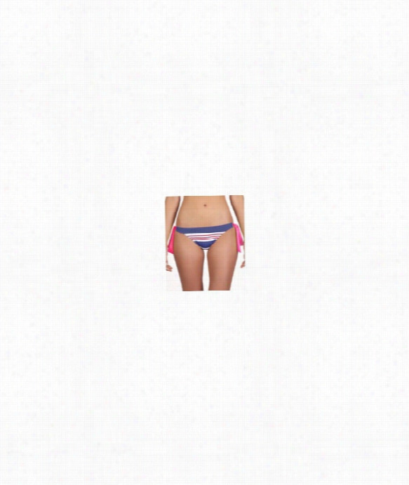 Cbarillo Stripe Retro Bikini Bottom Color: Navy Size: M