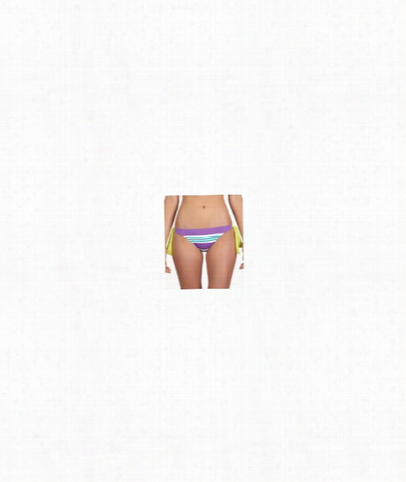 Cabrillo Stripe Retrro Bikini Botttom Color: Pur Size: L