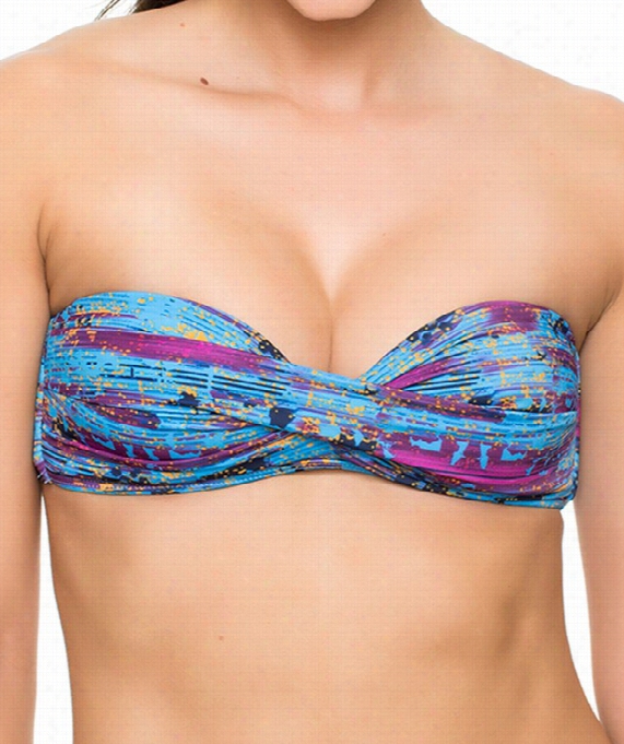 Candy Stripe Bandea Bikini Top Color: Multi Siize: Xxs