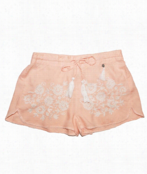 Embroide Red Short Color: Pink Size: Xs