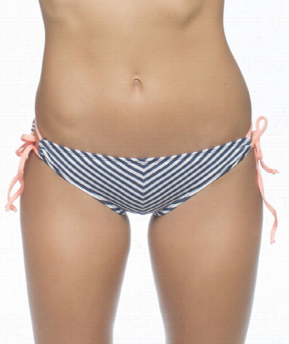 Malibu Stripe Tunnel Side Bikini Bottom Disguise: Navy Size: M