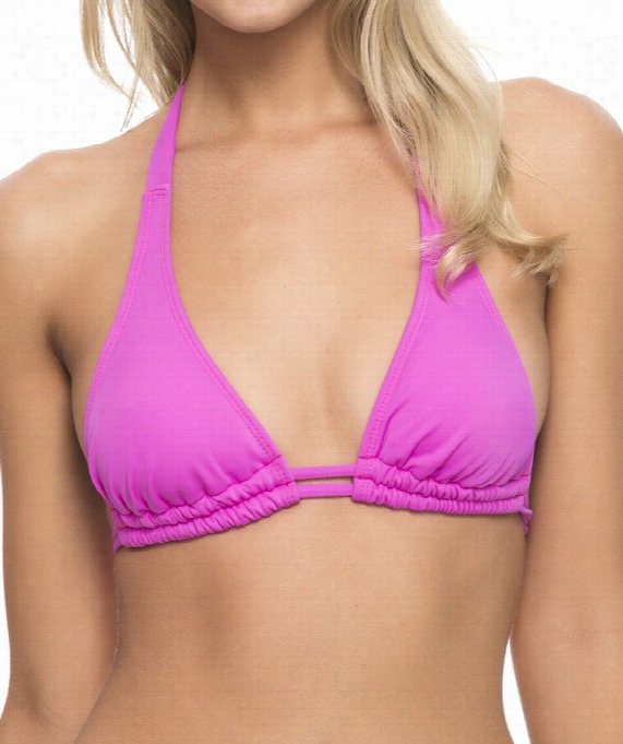 One & Only Solids 2-way Halter Bikini Top Color: Pink Size: L