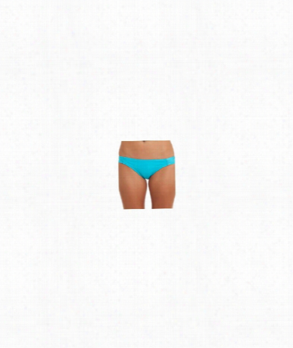 One And Only Solid Aussie Tab Side Bikini Bottom Color: Aqua Size: Xs