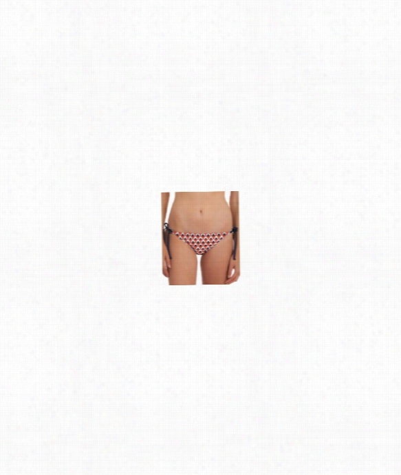 Pop Geo Tie Side Bikini Boottom Color: Tangerine Size: L