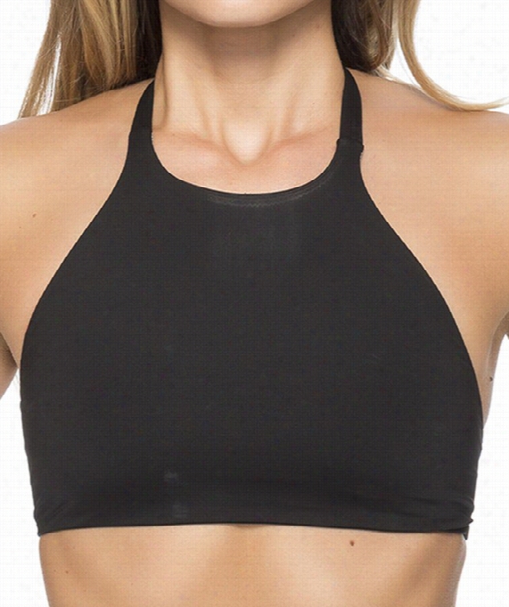 Poooyo Reveersiblle Bungee  High Neck Bikinii Top Olor: Black Size: M