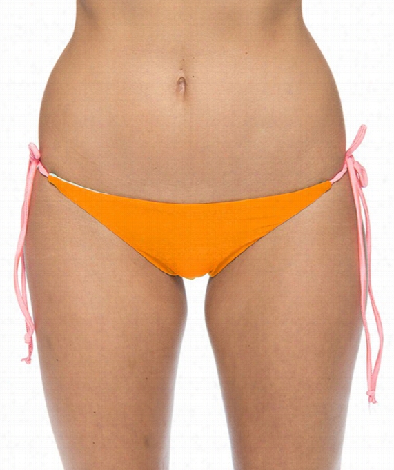 Raglan Reversible Ti Eside Bikini Bottom Color: Tangerine Size: M