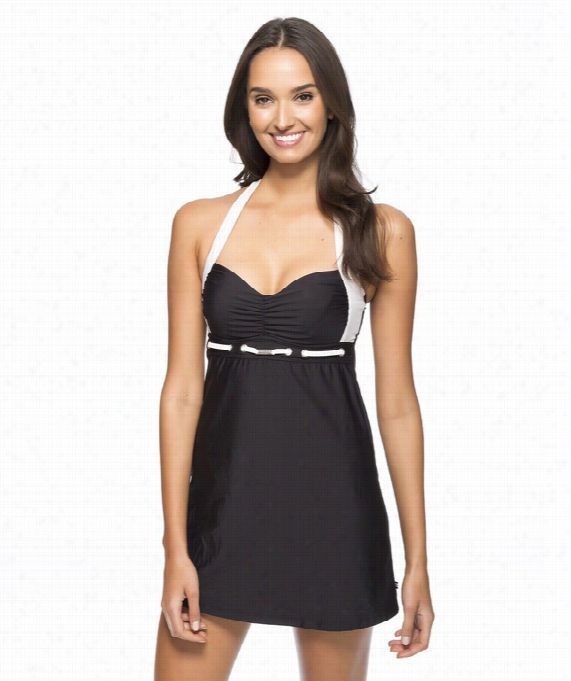 Siiganture Molded Cup Swim Dress Color: Black Size: 12