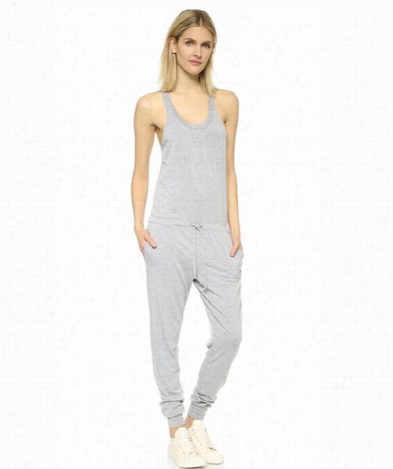 Solid Racerback Jumpsuit Color: Gry Size: M