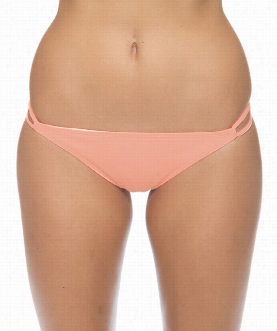 Solid Set In A Row Bikini Bogom Color: Coral Size: L