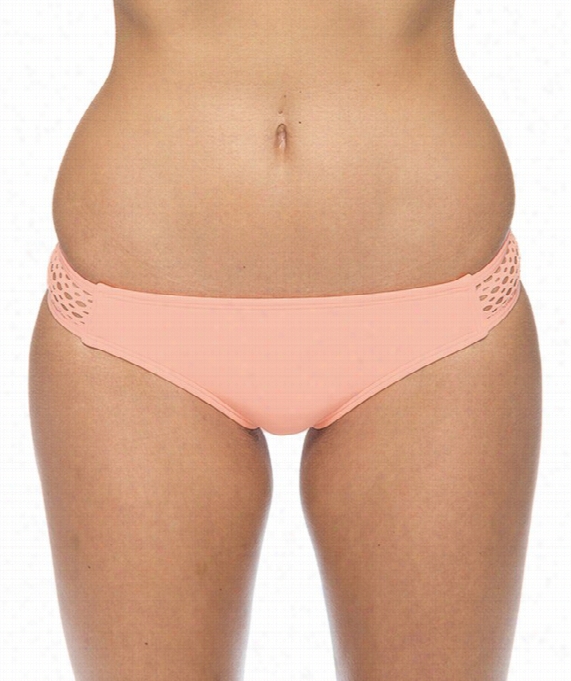 Solid Ta Side Bikini Bottom Color: Coral Size: S