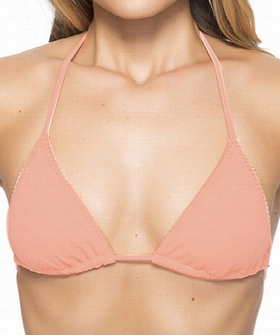 Solid Triangle Bikini Top Cloor: Coral Size: L