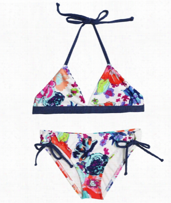 Splendid Girls - Full Bloom Triangle Top & Tunnel Bottom Color: Multi Size: 8