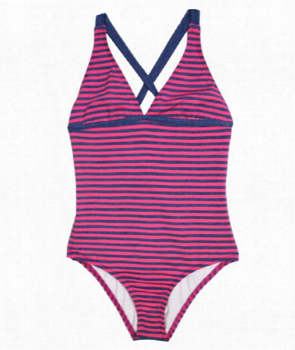 Splendid Girls - Malibu Stripe One Piece Color: Pink Szie: 10