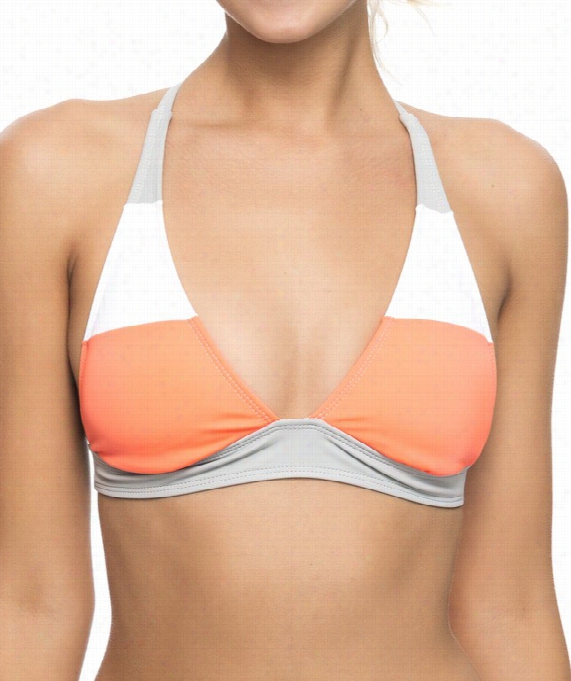 Sun Blocekd Halter Bikini Top Colorr: Coral Size: Xs