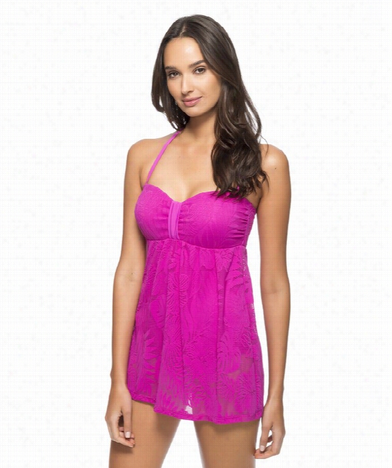 Sun Daze Bandeau Dress Color: Pur Size: 6