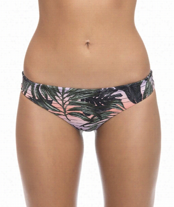 Sunset Palms Reverrsiible Brief Bikini Bottom Color: Black Size: Xs