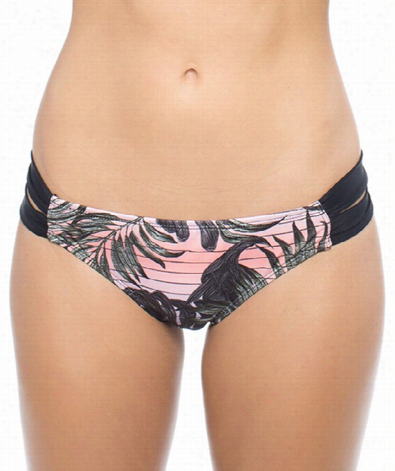 Sunset Palms String Bikini Bottom Color: Black Size: S