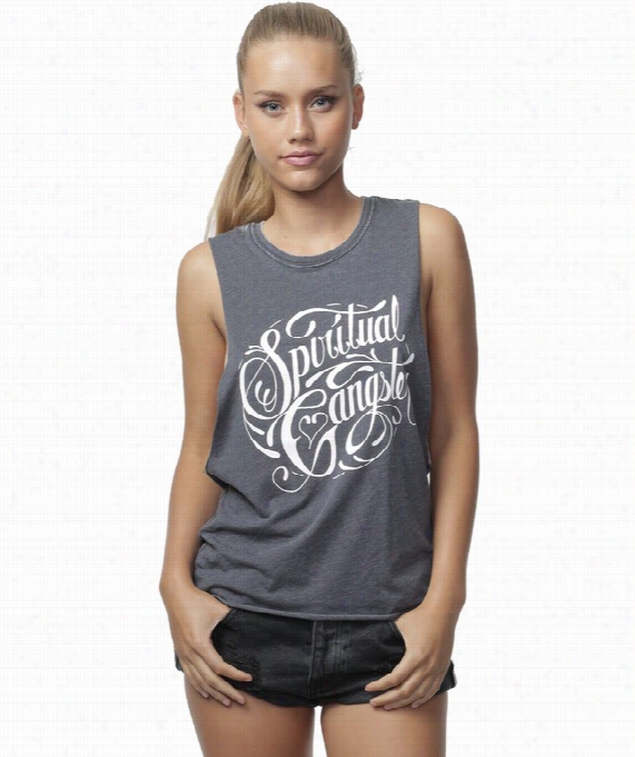 The Round Script Tank Top Color: Bl Ack Size: Xs