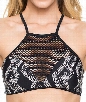 Batik Chic High Neck Bikini Top Color: Black Size: S