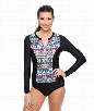 Find Your Chi Long Sleeve Malibu Zip One Piece Color: Black Size: XS