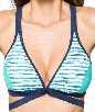 Hold The Line Wrap Halter Bra Color: Aqua Size: 14