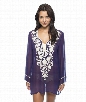 Stella Sheer Tunic Color: PUR Size: XS