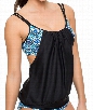 Weekend Warrior Double Up Tankini Color: Blue Size: 34D