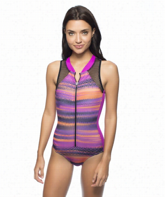 Wavelength Zip One Piece Color: Pur Size: S