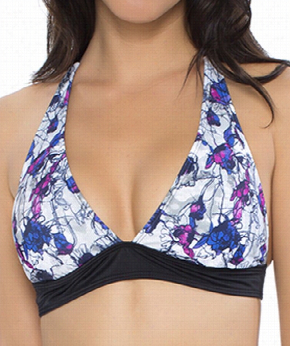 Wildflowers Halter Bra Color: Multi Size: S