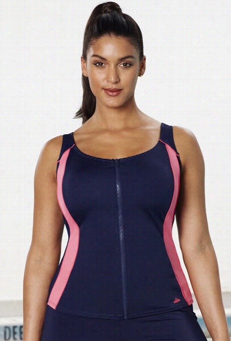 Aquabelle Xtra Life Lycra Coral Zip Top