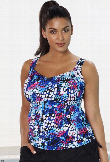 Aquabelle Xtra Life Ltcramosaic Side-tie Top