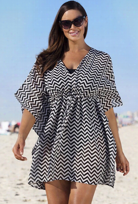 Black Chevron Poncho