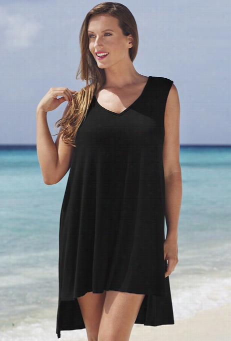 Swimsuitsforall Black Flared Dress