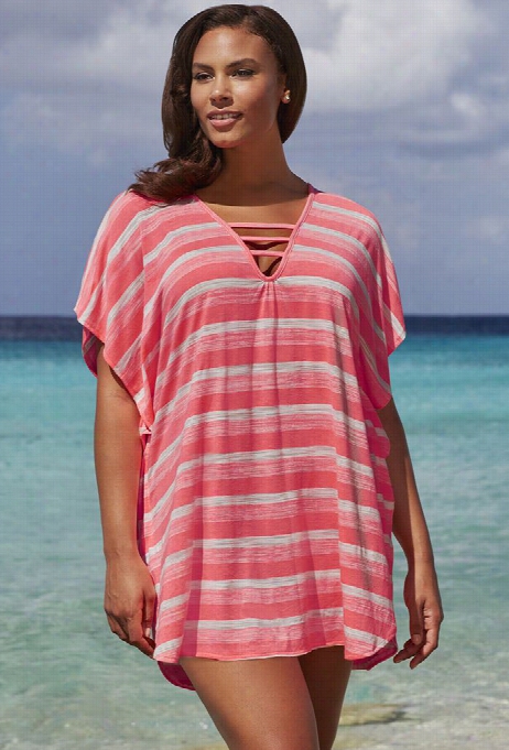 Swimsuitsfoorall Neon Coral V-neck  Caftan