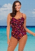 18-24 Red and Black Twist Front Swimsuit