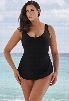 Beach Belle Black Sarong Front 26-34 Swimsuit