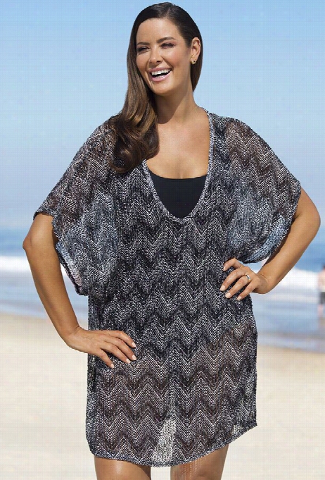 Zig Zag V-neck Knit Tunic